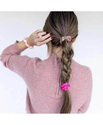 Women's Satin Scrunchie Set - Hot Pink, Light Pink, Mauve