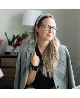 Women's Classic Padded Tweed Headband - Black Ivory