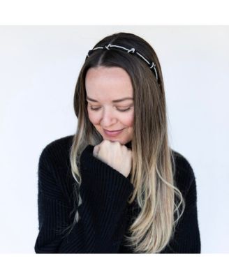 Women's Knotted Satin Headband - Black Pearl