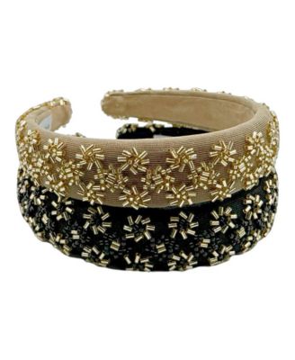 Women's Embellished Starburst Padded Headband - Gold