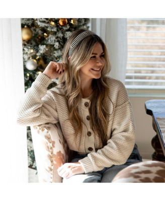 Women's Classic Padded Rope Headband - Black Ivory