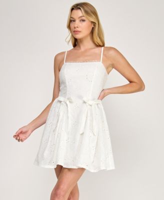 Juniors' Sleeveless Fit & Flare Mini Dress