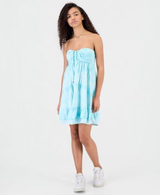 Juniors' Convertible Halter Babydoll Mini Dress