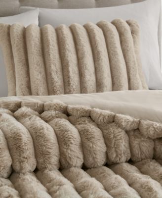 Jasmine Faux Fur Reverse to Velvet 3-Pc. Comforter Set, Full/Queen