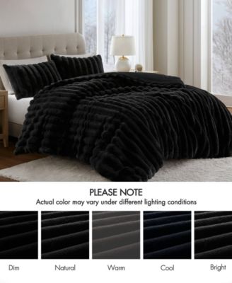 Jasmine Faux Fur Reverse to Velvet 3-Pc. Comforter Set, Full/Queen