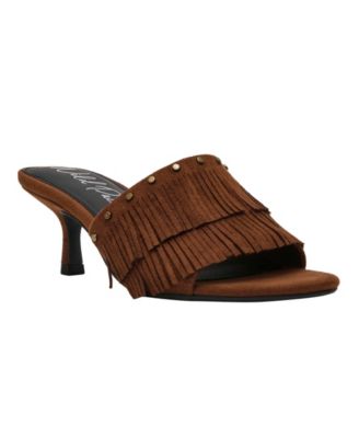 Women's Salma Fringe Kitten Heel Dress Sandals