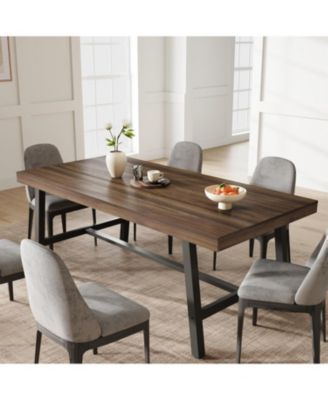 Kitchen Table Brown 70.87 inch Large Rustic Wood Dining Table for Dining Room, Home Office, Living Room