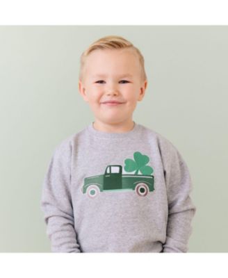 Baby Boys Shamrock Truck Patch St. Patrick's Day Sweatshirt