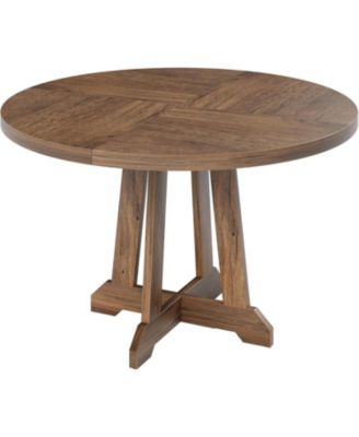 Kitchen Table Dining Table for 4 to 6 People 47 Inch Round Dining Table Wooden Kitchen Table for Dining Room, Home Office
