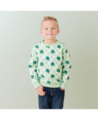 Little Boys Shamrock Checkered St. Patrick's Day Sweatshirt