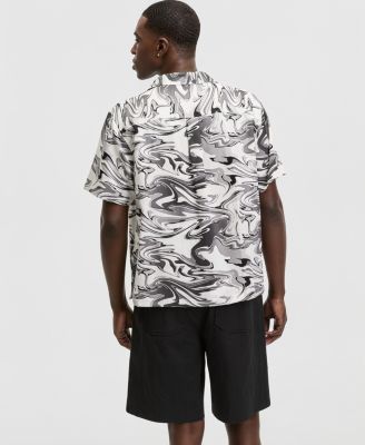 Men's Relaxed-Fit Water Camo Short-Sleeve Shirt