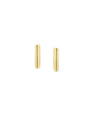 ABC Minimalist Yellow 14K Gold Capital Block Alphabet Letter Initial Stud Earrings Safety Ball Screwback Posts