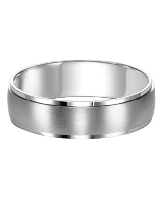 14k White Gold Brushed Finish Wedding Band