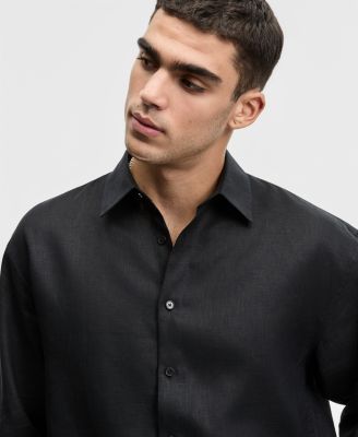 Men's Relaxed-Fit Long-Sleeve Linen Shirt