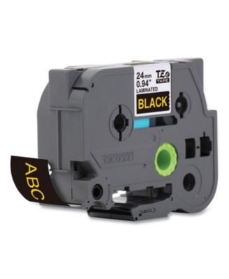 TZE354 0.94 in. x 26.2 ft. TZe Standard Adhesive Laminated Labeling Tape - Gold on Black