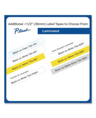 TZES961 1.4 in. x 26.2 ft. TZ Extra-Strength Adhesive Laminated Labeling Tape - Black on Matte Silver