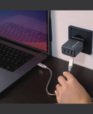 32201 65 Watts 3-Port GaN Wall Charger - Black/Gray