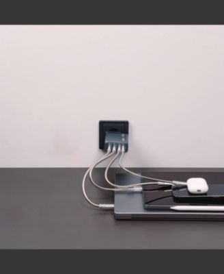 32202 100 Watts 4-Port GaN Wall Charger - Black/Gray
