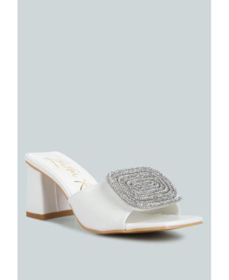 Womens Naflah Rhinestone Embellished Slip On Heels