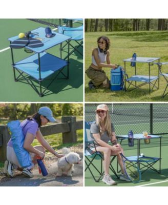 Rio Beach 2 x 2 x 2 ft Blue Square Compact Folding Beach Table