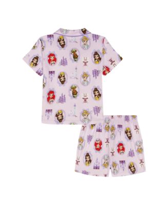 Girls' Toddler 2T-4T Princess Time Printed Top and Shorts, 2-Piece Pajama Set