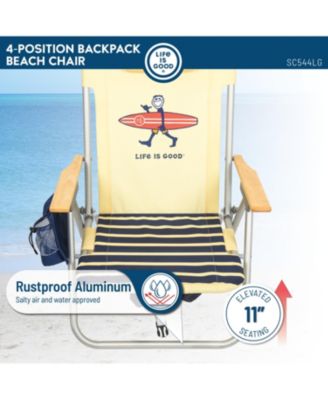 Rio Beach 2 x 2 x 3 ft Yellow 4-Position Backpack Beach Chair 2 Pack