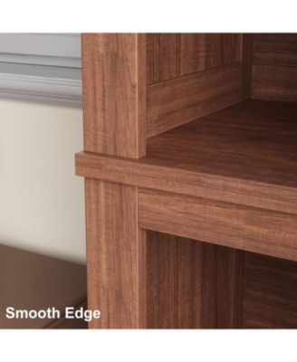 71" Farmhouse Bookcase w/Adjustable Shelves & 31.5" Width, 5 Tier Tall Bookshelf with Wooden Legs, Rustic Vintage Book Shelf