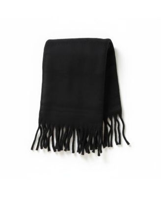 Women's Oversized Fringe Scarf - Black
