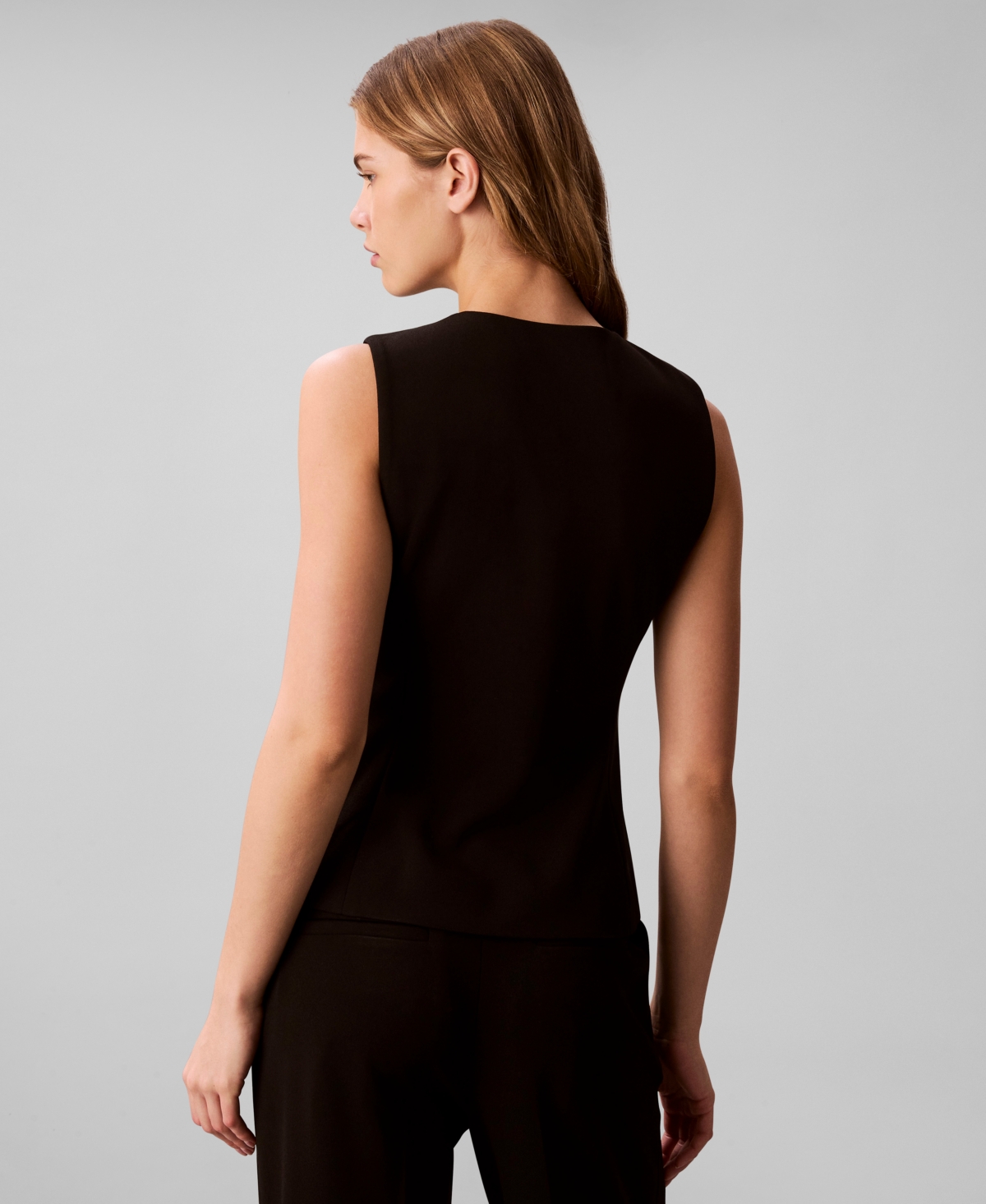Calvin Klein Women's V-Neck Front Button Vest