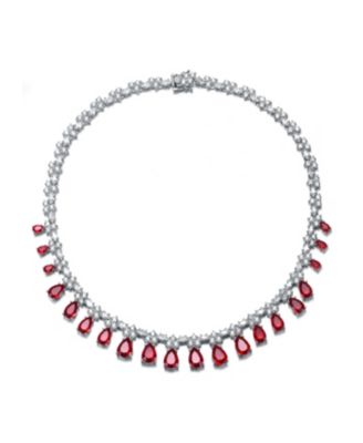 Dazzling White Gold Plated Cubic Zirconia Satement Necklace