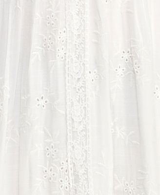 Juniors' Flutter-Sleeve Embroidered Midi Dress