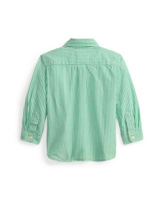 Baby Boys' Striped Cotton Collared Seersucker Shirt