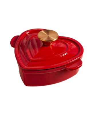 1-Quart Enameled Cast Iron Heart-Shaped Dutch Oven