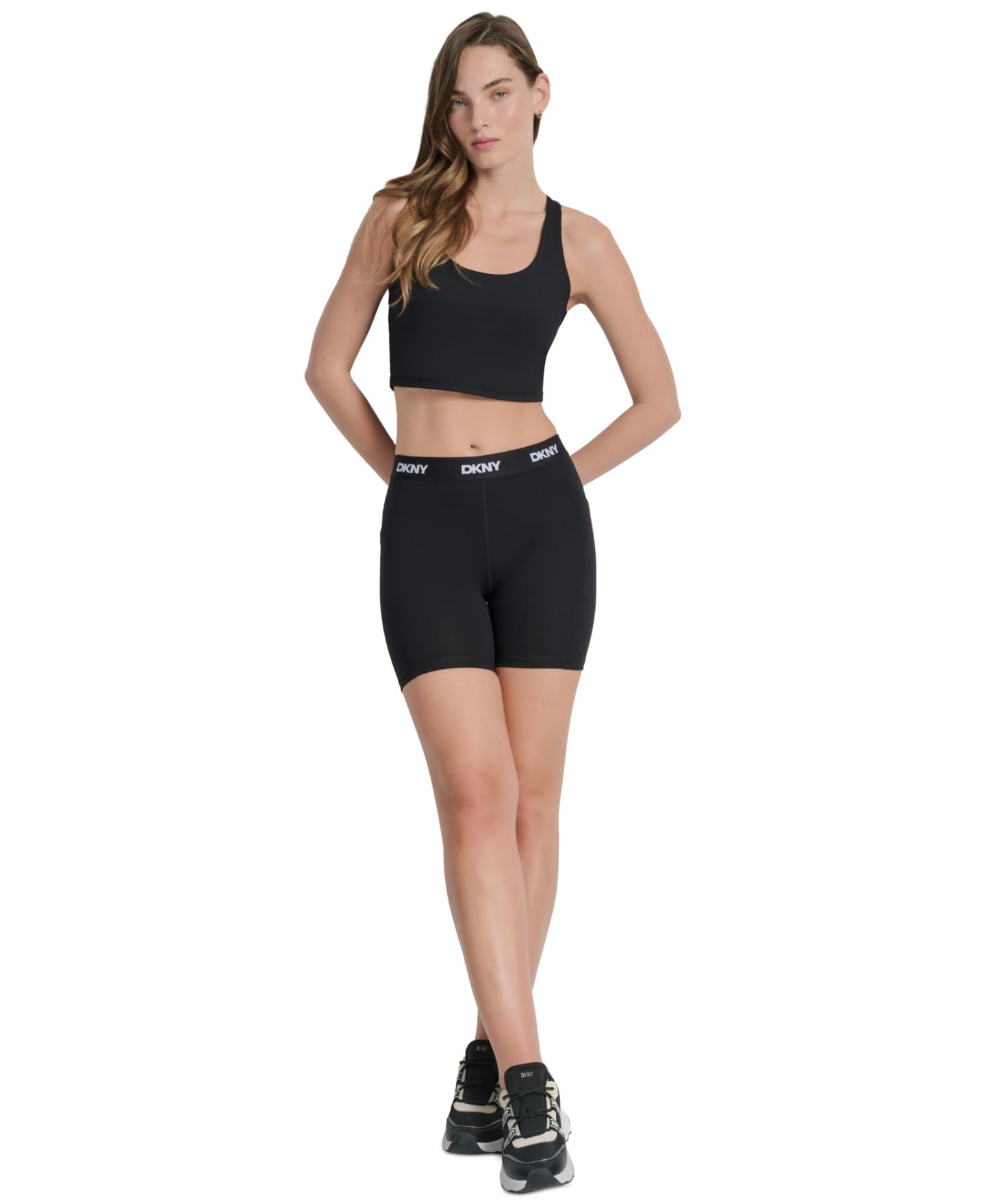 Женские шорты DKNY Balance Compression Super High-Rise 6 Bike Shorts, цвет: Чёрный — фото 2