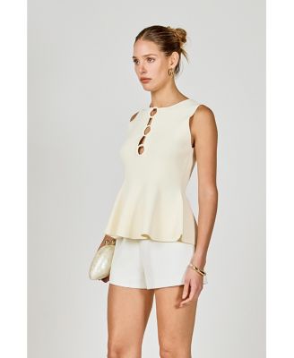 Women's Ring Detailed Flare Knit Top