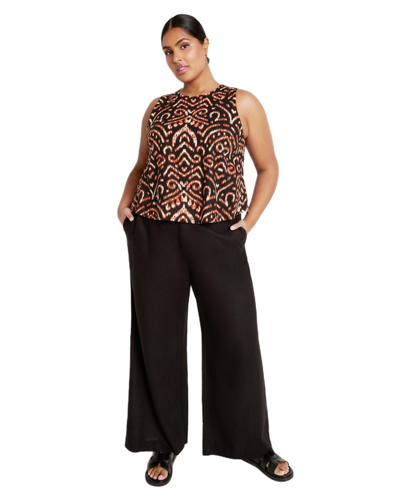 Женский топ CITY CHIC Plus Size Amara Print, цвет: Чёрный с принтом — фото 3