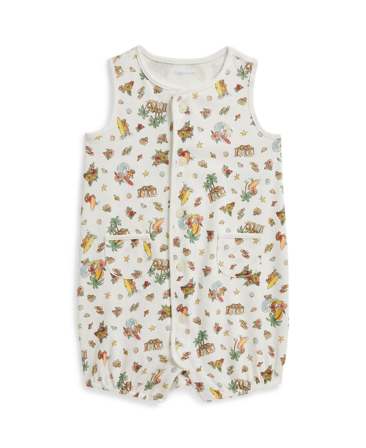Комбинезоны Polo Ralph Lauren Polo Bear Crewneck Bubble Shortall для мальчиков-малышей, цвет: Bearadise — фото 1