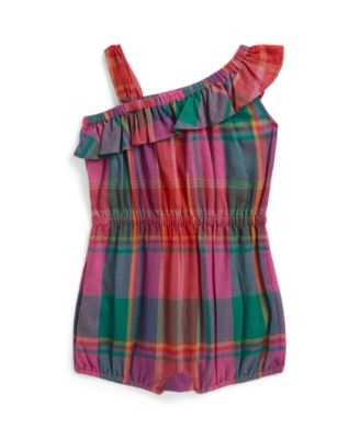 Baby Girls' Plaid Ruffled Shortall