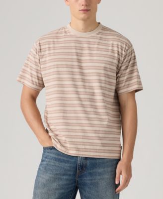 Men's Red Tab Vintage Short Sleeve Striped Crewneck T-Shirt