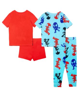 Toddler Boys' 2T-4T Techno Spidey Graphic Tops, Shorts, and Pants, 4-Piece Pajama Set