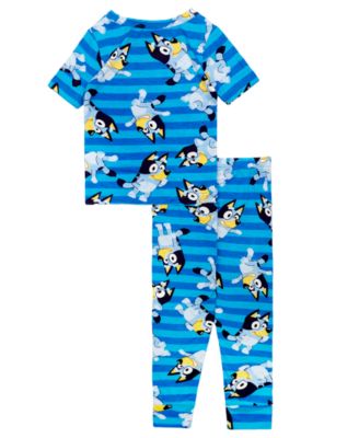 Boys' Toddler 2T-4T Bluey Striped Top and Pants, 2-Piece Pajama Set