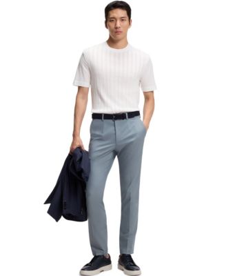 Men's Cotton-Silk Cable-Knit Front Panel T-Shirt