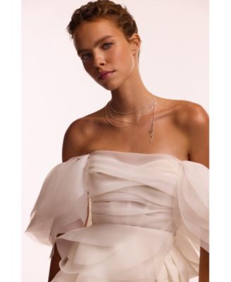 Womens Dreamy off-shoulder blouse with meringue flounces