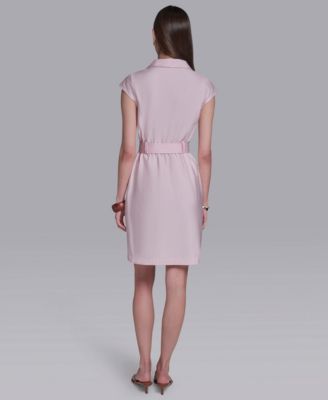 Women's Cap-Sleeve Collared Shirt Dress