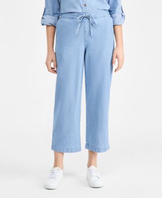 Women's Wide Leg Scallop Hem Pants