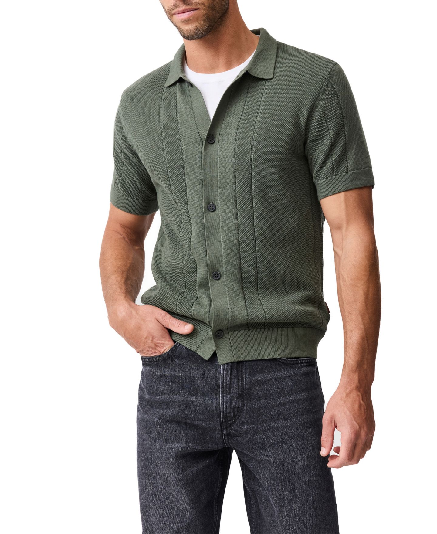 Мужское поло Rodd & Gunn Cobb River Knit Polo Shirt, цвет: Тёмно-зелёный — фото 1