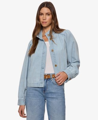 Women's Blouson Denim Collared Jacket