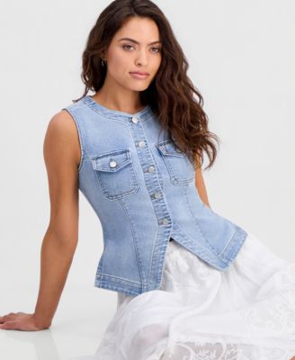 Petite Denim Flyaway Vest