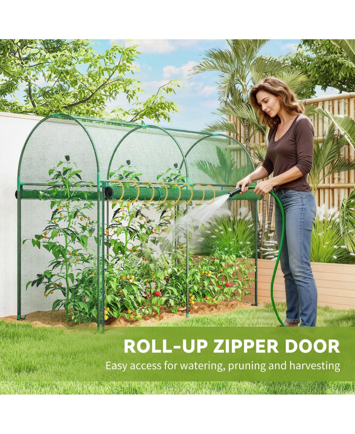 Outsunny Crop Cage, 6' x 3' x 5' Large Plant Protection Tent,