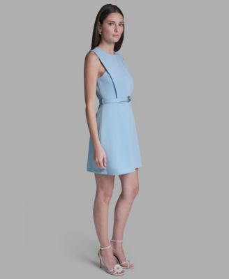 Women's Belted Crewneck Mini Dress